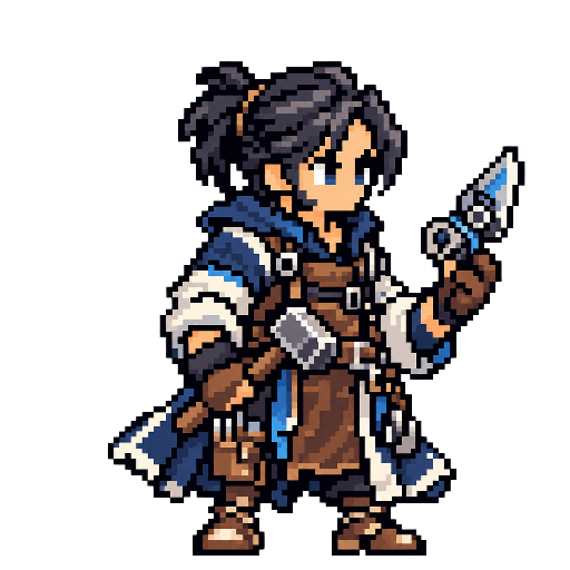 Pixel-art fantasy character representing Arch Linux: The Artisan.