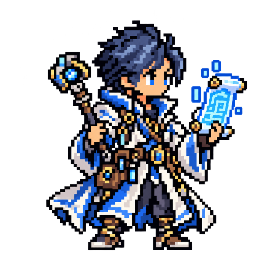 Pixel-art fantasy character representing Fedora KDE: The Tinkerer.