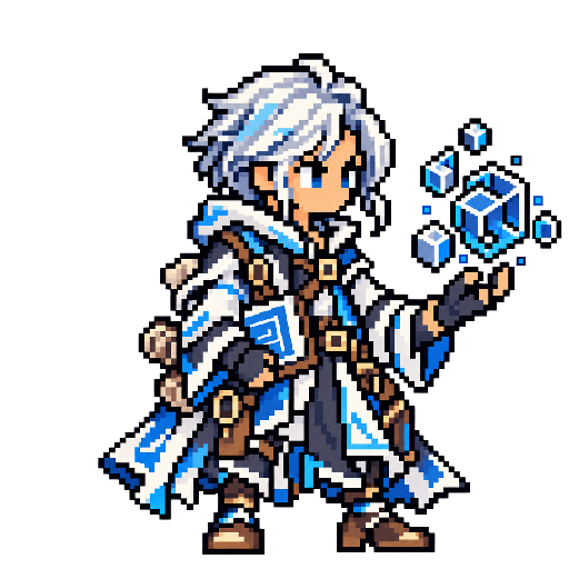 Pixel-art fantasy character representing NixOS: The Architect.