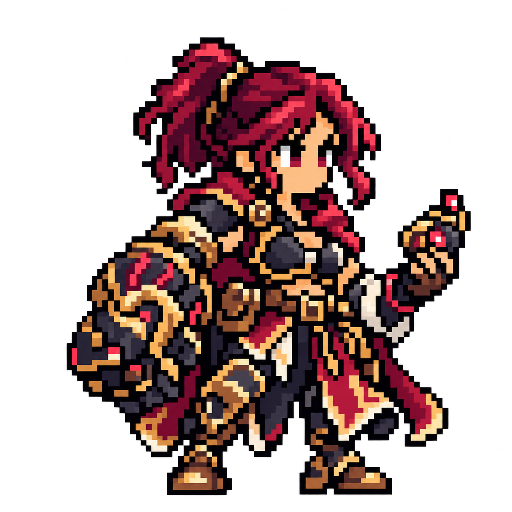 Pixel-art fantasy character representing Nobara: The Champion.