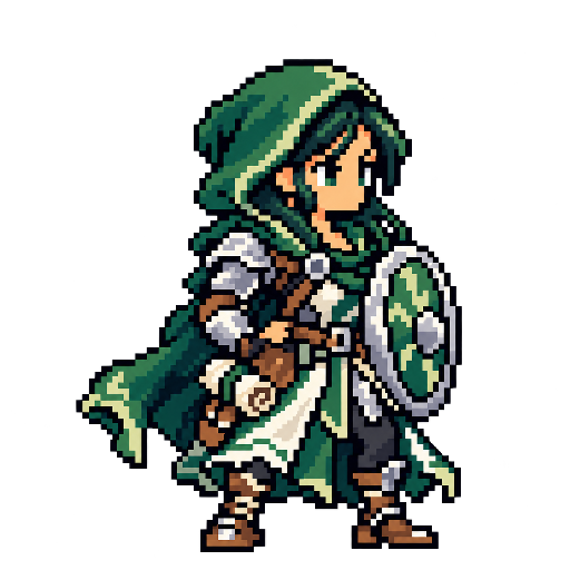Pixel-art fantasy character representing openSUSE Tumbleweed: The Sentinel.