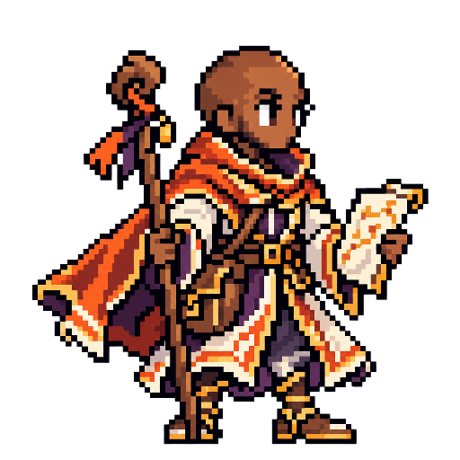 Pixel-art fantasy character representing Ubuntu: The Envoy.