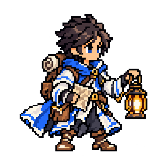 Pixel-art fantasy character representing Zorin OS: The Initiate.